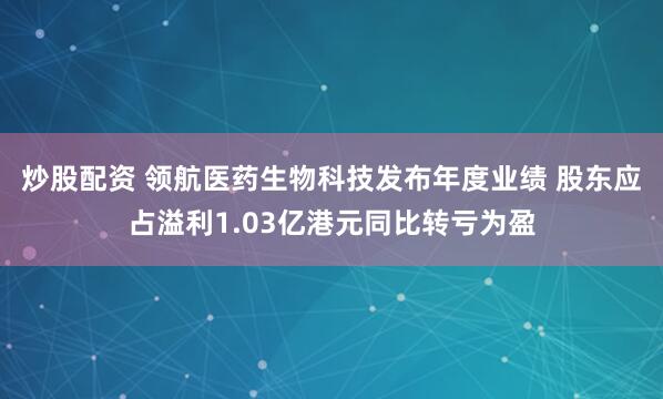 炒股配资 领航医药生物科技发布年度业绩 股东应占溢利1.03亿港元同比转亏为盈
